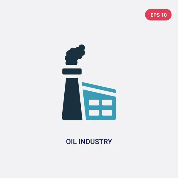 Dos icono del vector de la industria del aceite de color del concepto de la industria. isolat — Vector de stock