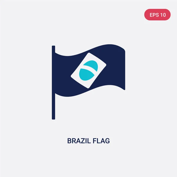 Két színes brazil zászló vektor ikont kultúra fogalmát. Elszigetelt — Stock Vector