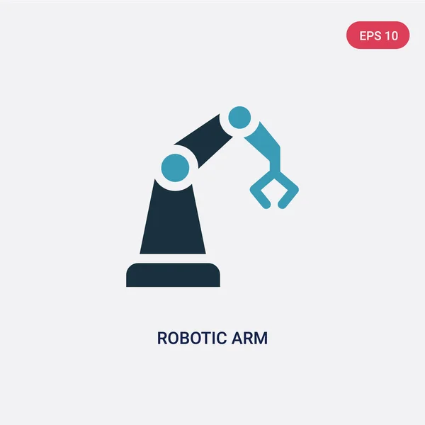 Twee kleuren robotarm vector pictogram van industrie concept. Isoleren — Stockvector