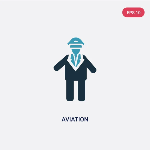 Two color aviation vector icon from people concept. isolated blu — Stock Vector