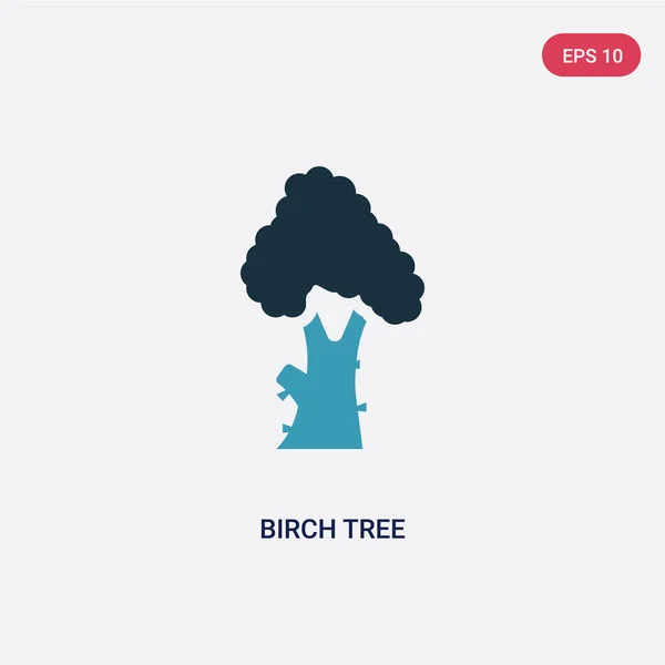 Dos color árbol de abedul icono de vector de concepto de la naturaleza. aislado b — Vector de stock