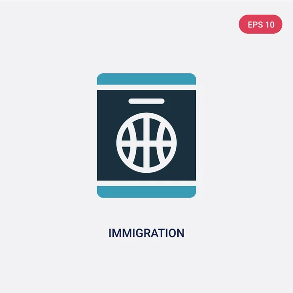 Ícone de vetor de imigração de duas cores da lei e conceito de justiça . —  Vetores de Stock