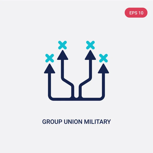 Dos color grupo de unión militar estrategia vector icono del ejército co — Vector de stock