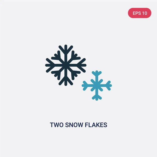 Δύο χρώμα δύο εικονίδιο διάνυσμα νιφάδες χιονιού από την έννοια των σχημάτων. Isola — Διανυσματικό Αρχείο