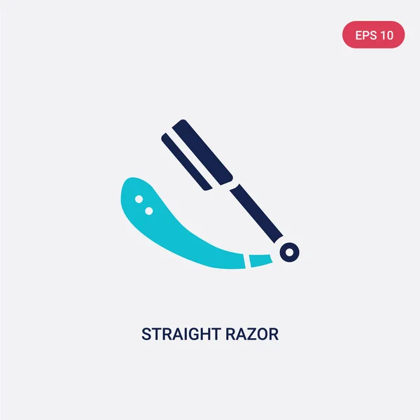 Två färg raka Razor vektor ikonen från Beauty Concept. isolat — Stock vektor