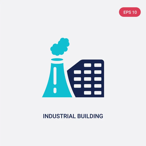 Twee kleuren industrieel gebouw vector icoon van leger concept. Iso — Stockvector