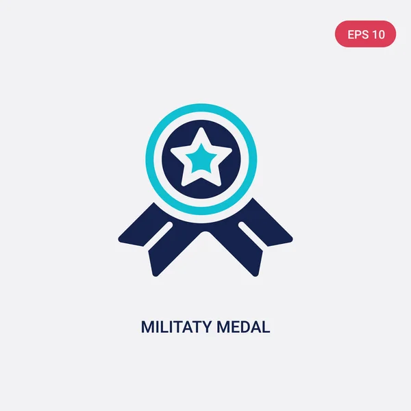 Icono de vector de medalla militaty de dos colores del ejército y el concepto de guerra . — Vector de stock