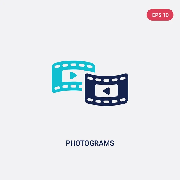 Two color photograms vector icon from cinema concept. isolated b — Stock Vector