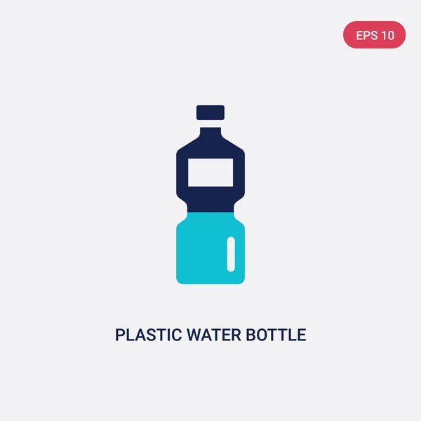 Dos colores de plástico botella de agua icono de vectores de concepto de alimentos. es — Archivo Imágenes Vectoriales