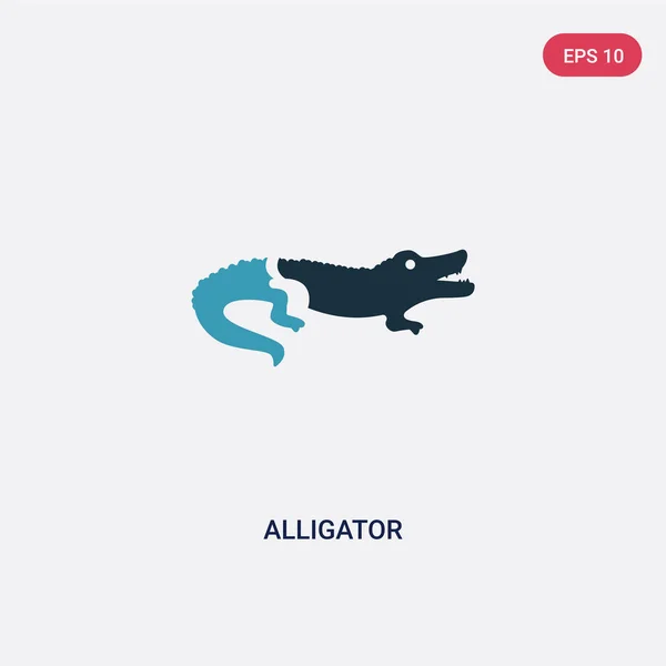 Dvě ikony pro barevný aligátora izolovaný b — Stockový vektor