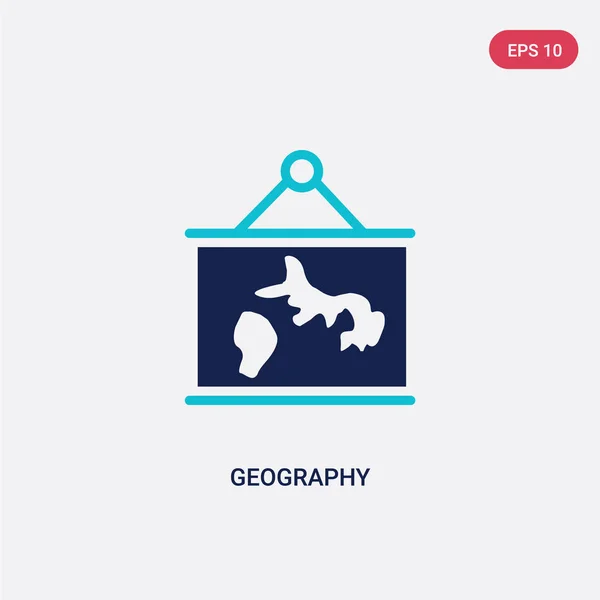 Dos color geografía vector icono de e-learning y educación co — Vector de stock