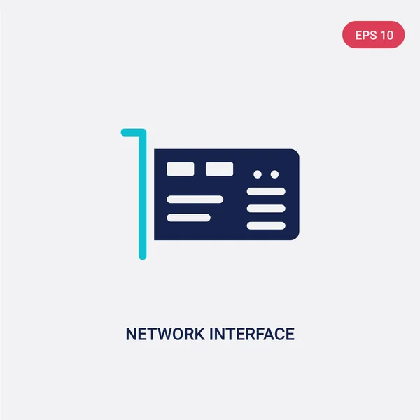 Dwukolorowa karta interfejsu sieciowego ikona wektora z konce sprzętowej — Wektor stockowy