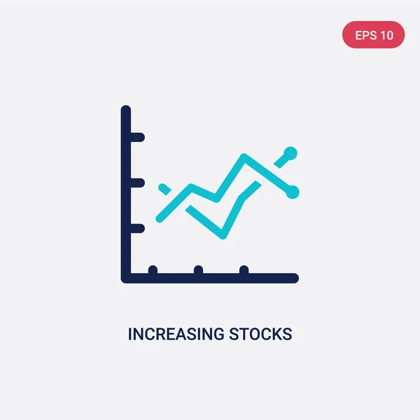 Zwei farbsteigernde Aktien Vektor-Symbol aus Unternehmen und analysieren — Stockvektor