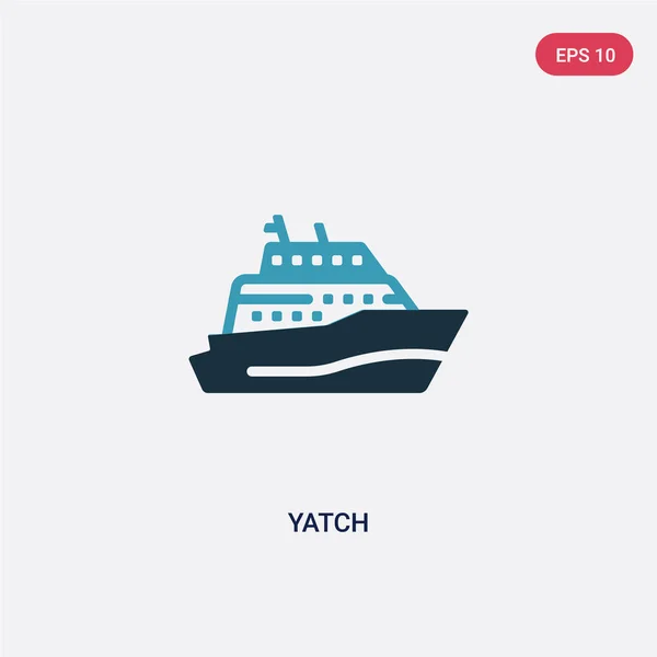 Deux icônes vectorielles yatch couleur du concept nautique. bleu isolé — Image vectorielle