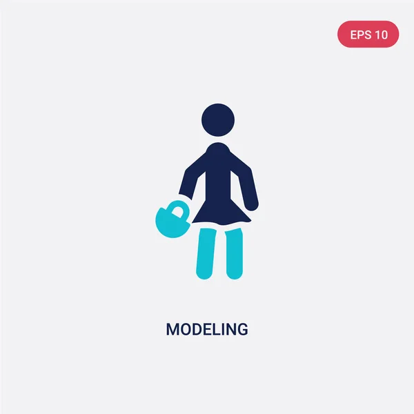 Dos icono de vector de modelado de color de la actividad y el concepto hobbies — Vector de stock