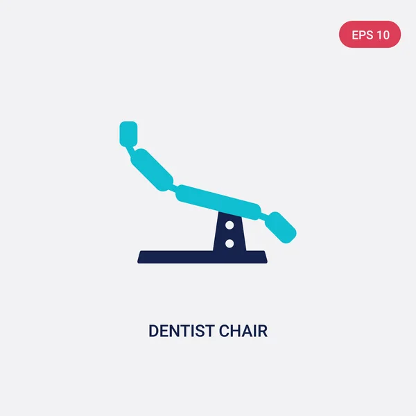 Dvě barevná zubařka, vektorová ikona z konceptu zubaře. isolat — Stockový vektor