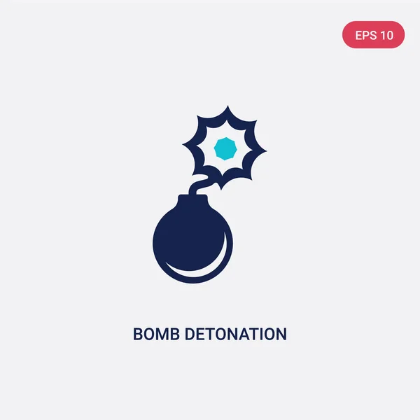 Twee kleurbom detonatie vector icoon uit het leger en oorlogs concept. — Stockvector