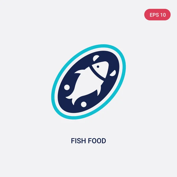 Zweifarbiges Fischfuttervektorsymbol aus dem Nahrungsmittelkonzept. isoliert blau — Stockvektor