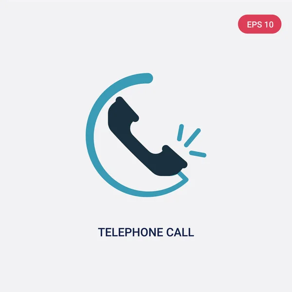Ícone de vetor de chamada de telefone de duas cores do conceito de interface do usuário — Vetor de Stock