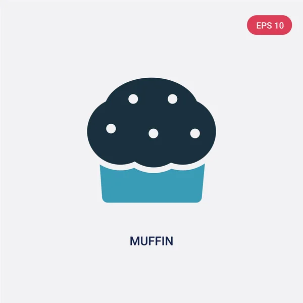 Şükran kavramından iki renkli muffin vektör simgesi. Izole — Stok Vektör