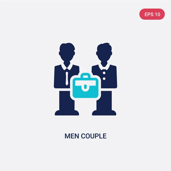 Dos hombres de color par icono de vector de concepto de negocio. aislado — Vector de stock