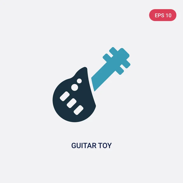 Dua ikon vektor mainan gitar warna dari konsep mainan. blu terisolasi - Stok Vektor