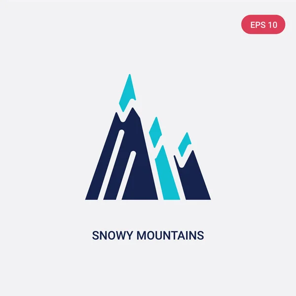 Dos colores nevado montañas vector icono del concepto de ecología. isol — Archivo Imágenes Vectoriales