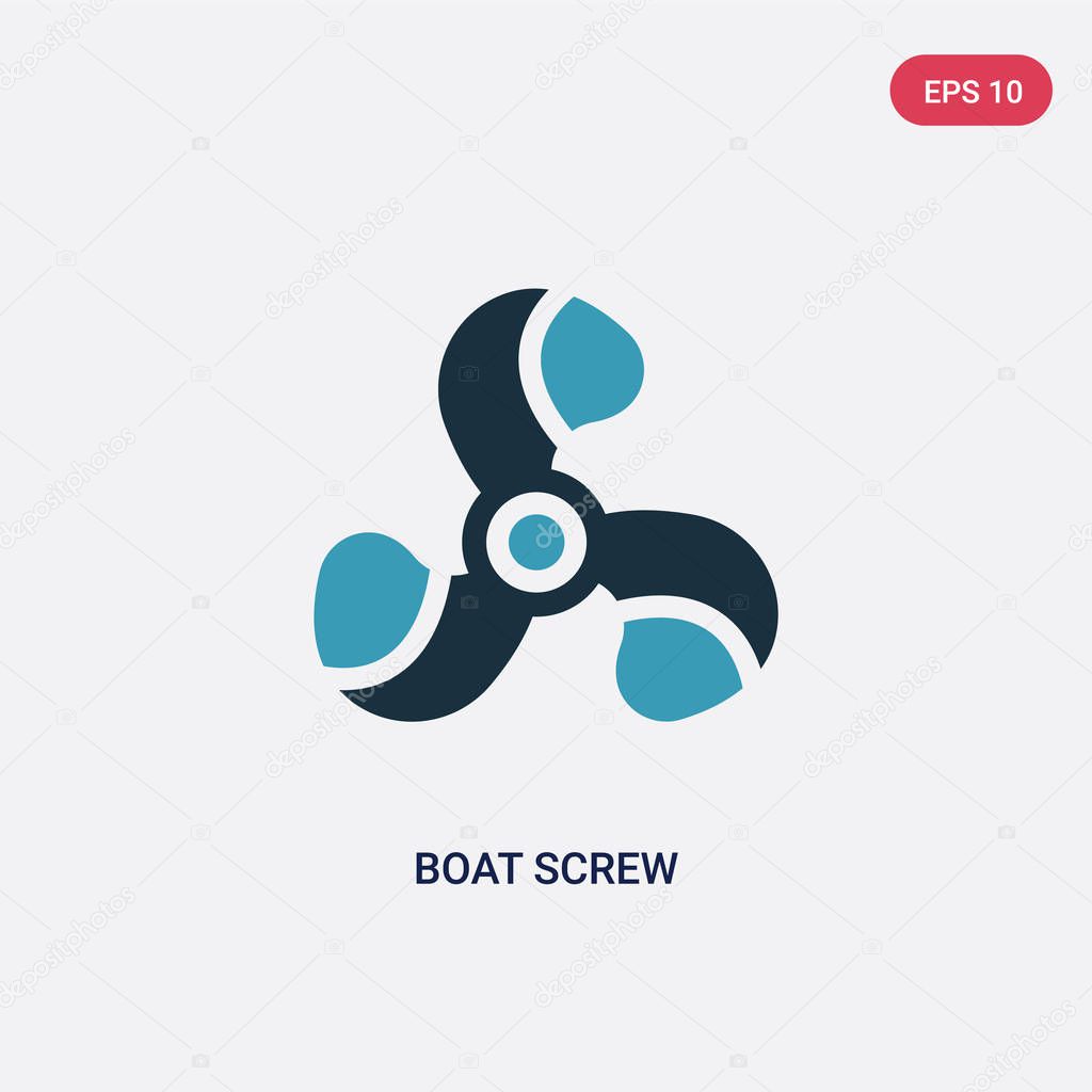 two color boat screw vector icon from nautical concept. isolated
