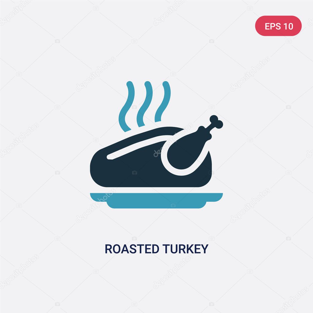 two color roasted turkey vector icon from united states of ameri