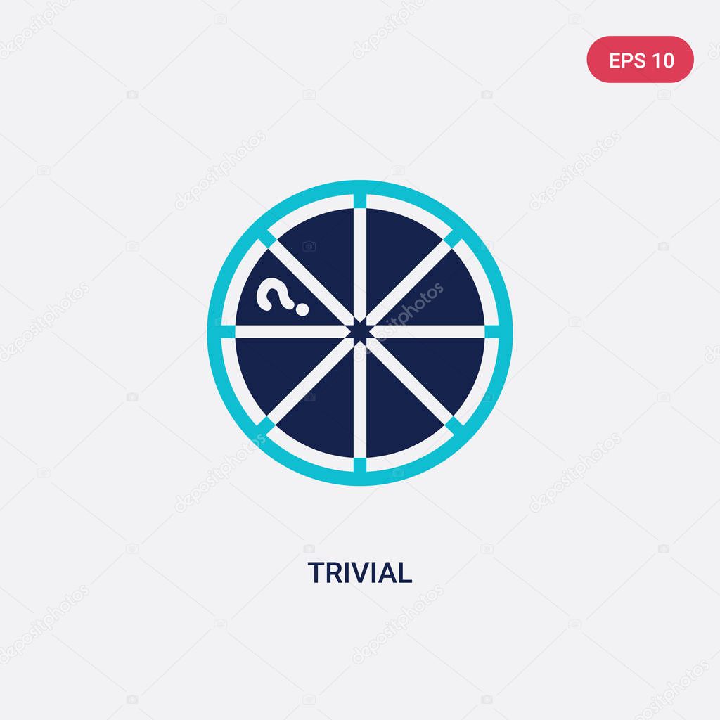 two color trivial vector icon from gaming concept. isolated blue