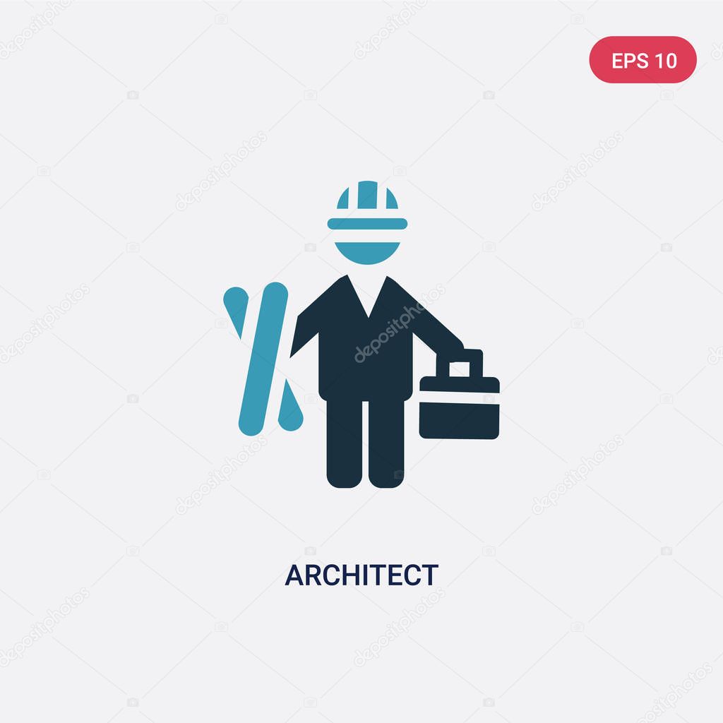 Two color architect vector icon from people concept. isolated blue architect vector sign symbol can be use for web, mobile and logo. eps 10