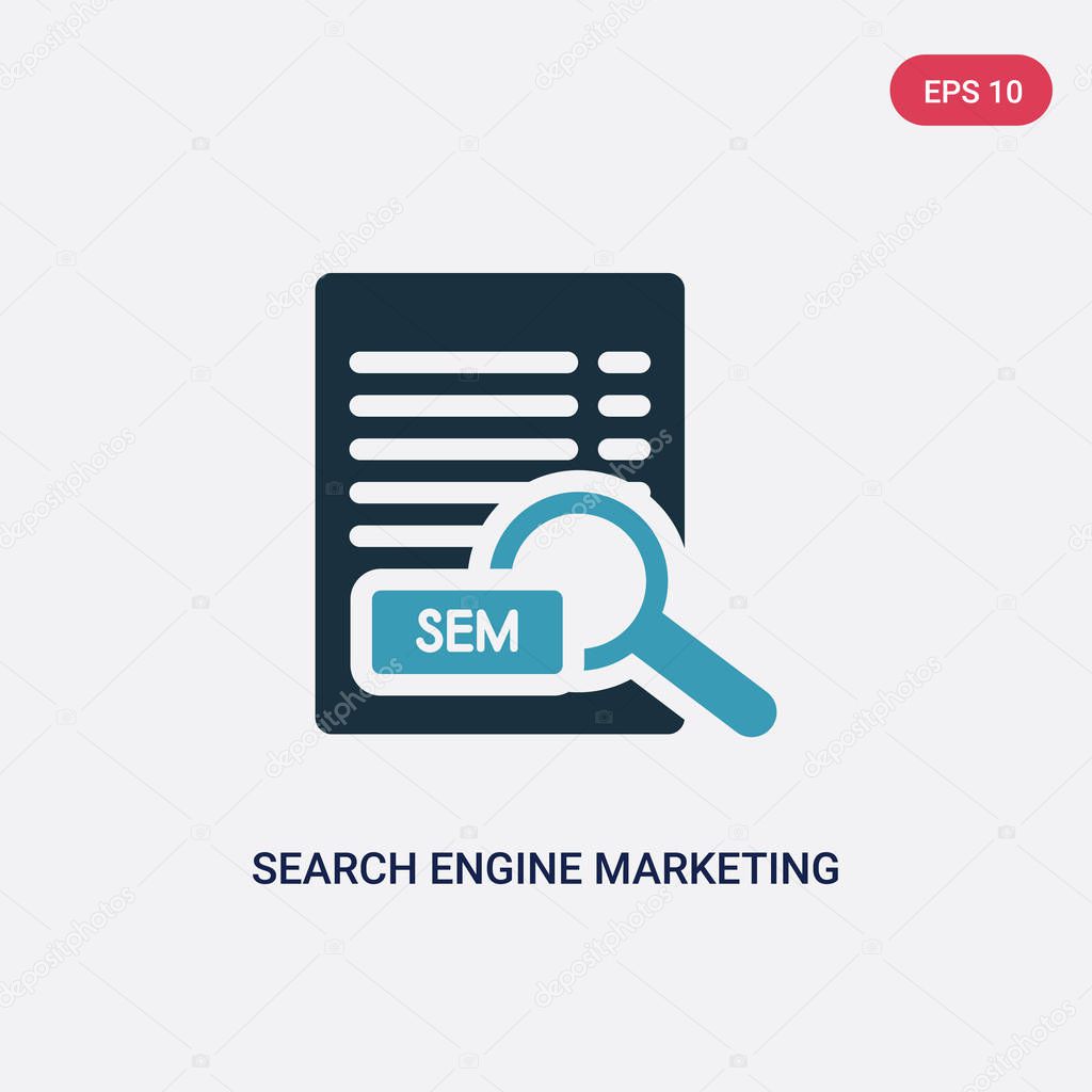 two color search engine marketing vector icon from technology co