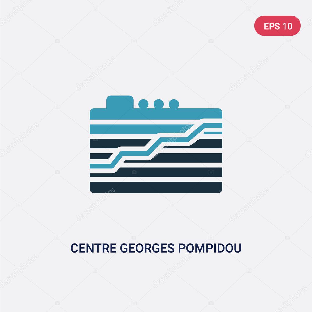 two color centre georges pompidou vector icon from monuments con