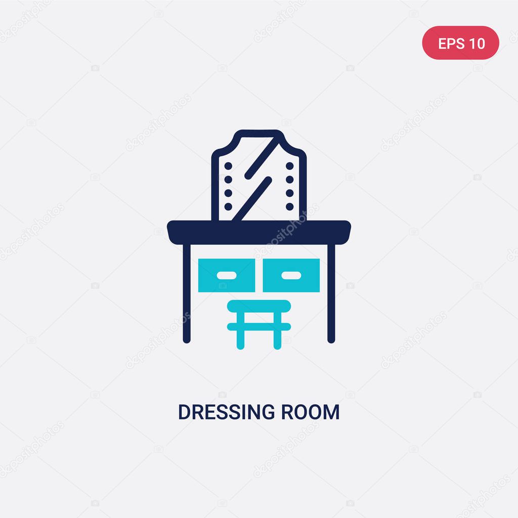 Two color dressing room vector icon from cinema concept. isolated blue dressing room vector sign symbol can be use for web, mobile and logo. eps 10