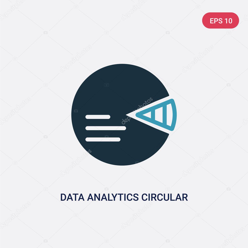 Two color data analytics circular vector icon from user interface concept. isolated blue data analytics circular vector sign symbol can be use for web, mobile and logo. eps 10