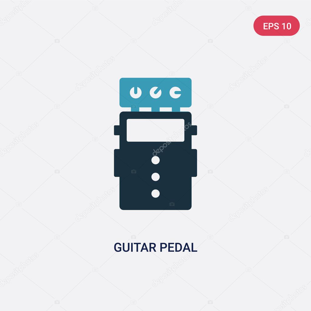 two color guitar pedal vector icon from music concept. isolated 