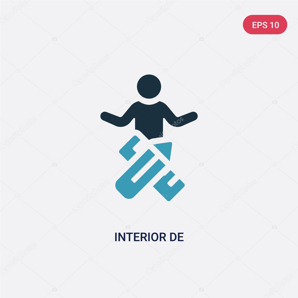 two color interior de vector icon from people skills concept. is
