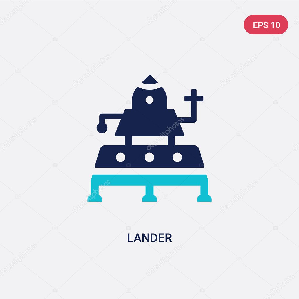 two color lander vector icon from astronomy concept. isolated bl