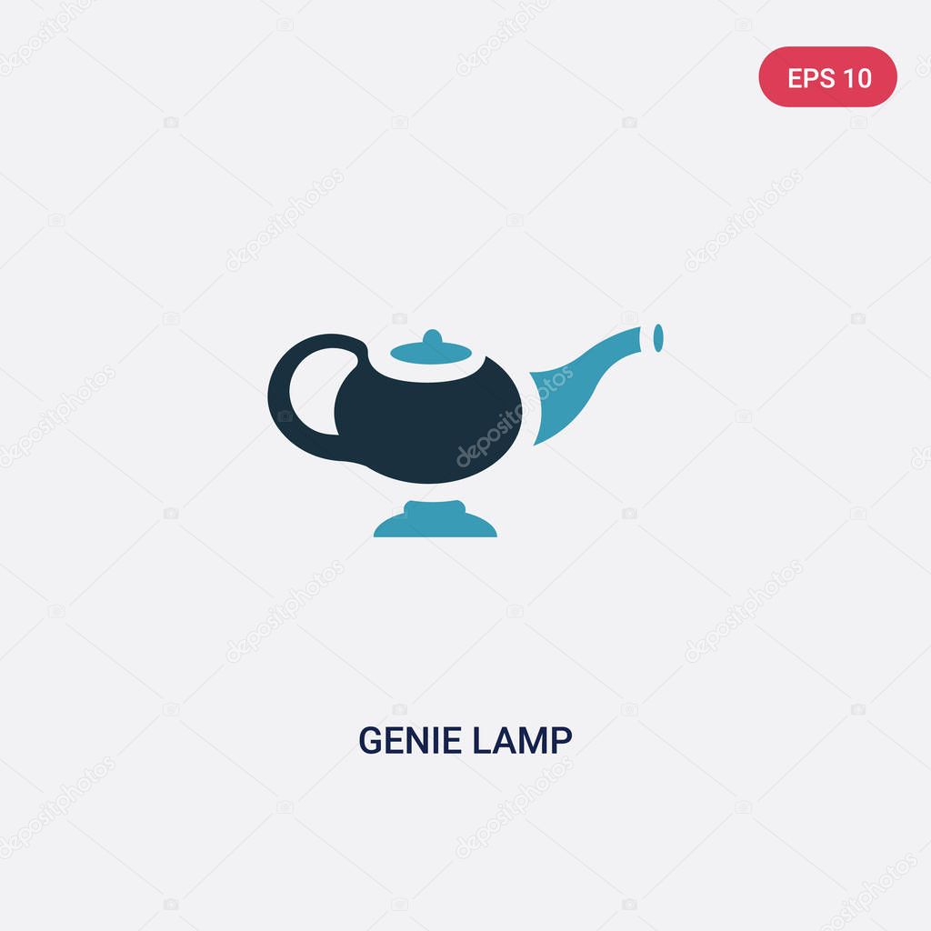 two color genie lamp vector icon from religion concept. isolated