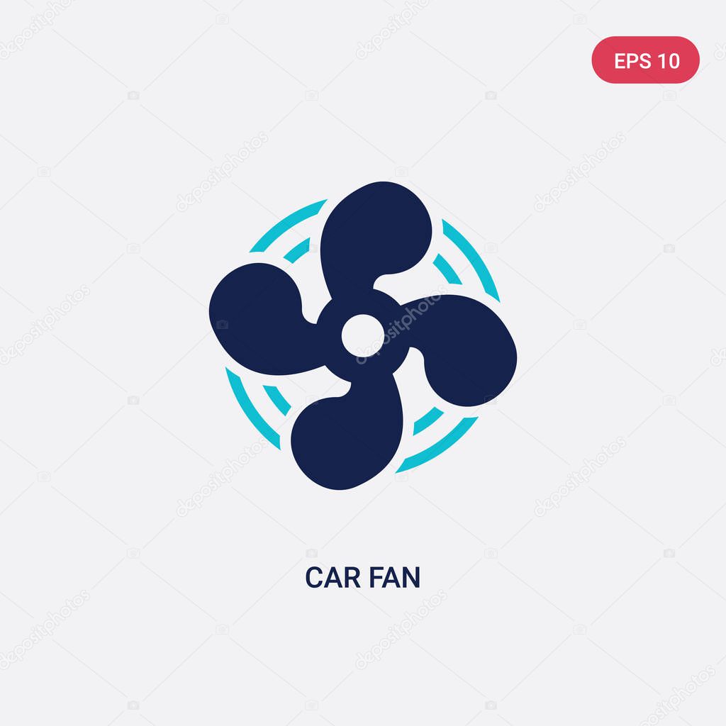 two color car fan vector icon from car parts concept. isolated b