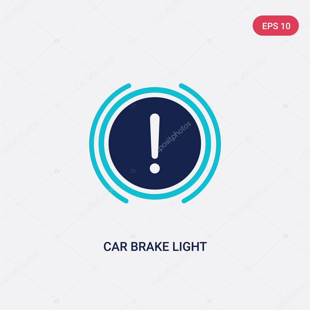 Two color car brake light vector icon from car parts concept. isolated blue car brake light vector sign symbol can be use for web, mobile and logo. eps 10