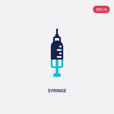 eğitim kavramından iki renkli şırınga vektör simgesi. izole b