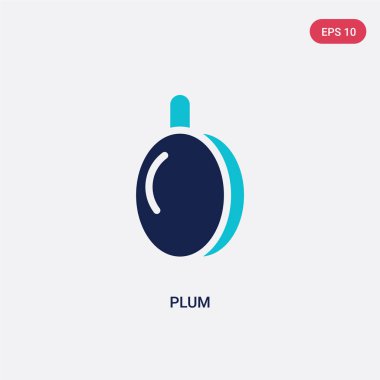 meyve kavramından iki renk erik vektör simgesi. izole mavi pl