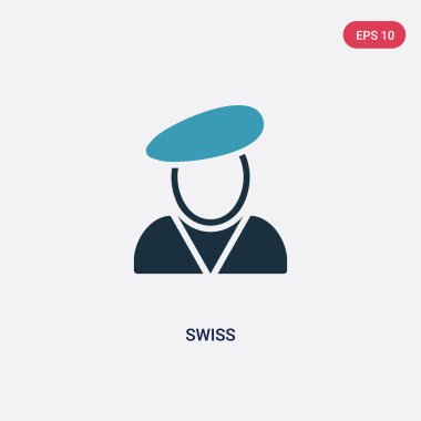 çeşitli konseptten iki renkli İsviçre vektör simgesi. Izole