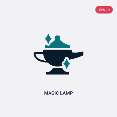 sihirli kavramından iki renk sihirli lamba vektör simgesi. izole bl