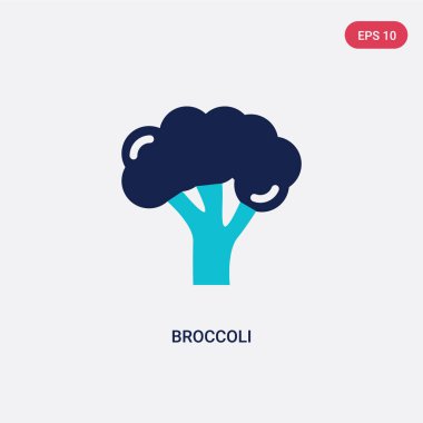 meyve kavramından iki renkli brokoli vektör simgesi. izole blu