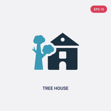 gayrimenkul kavramından iki renk ağaç ev vektör simgesi. ısola