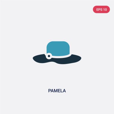 yaz konseptinden iki renk pamela vektör simgesi. izole mavi 