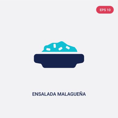 Kültür kavramından iki renk ensalada malagueña vektör simgesi. 
