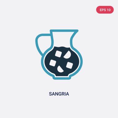 yaz konseptinden iki renkli sangria vektör simgesi. izole mavi